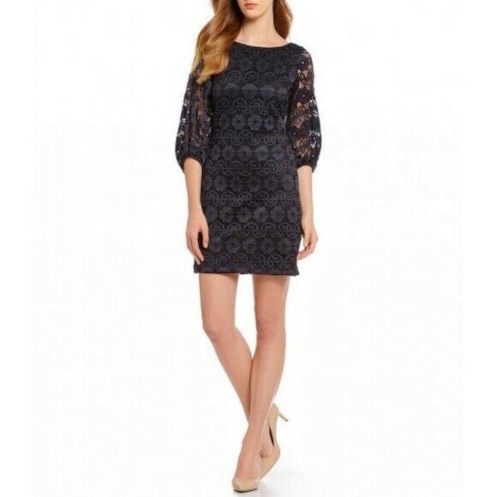 Eliza J Women Lace Balloon Sleeve Shift Dress lace